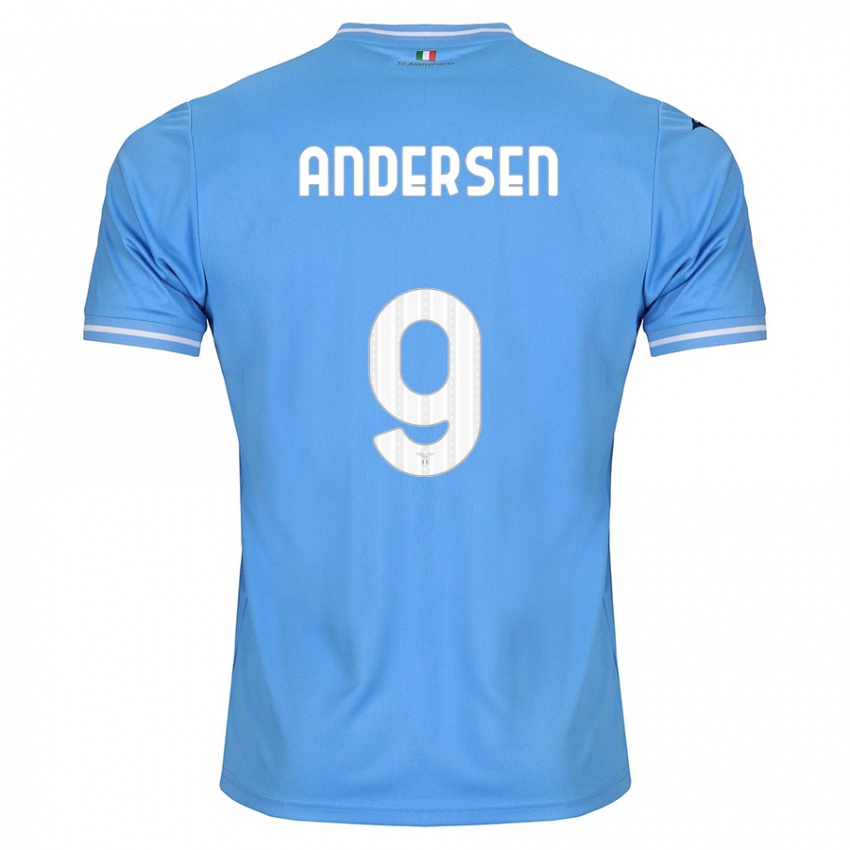 Uomo Maglia Signe Holt Andersen #9 Blu Kit Gara Home 2023/24 Maglietta