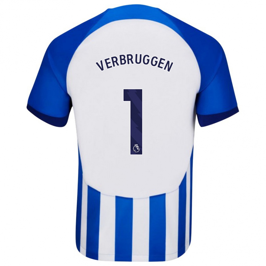 Uomo Maglia Bart Verbruggen #1 Blu Kit Gara Home 2023/24 Maglietta