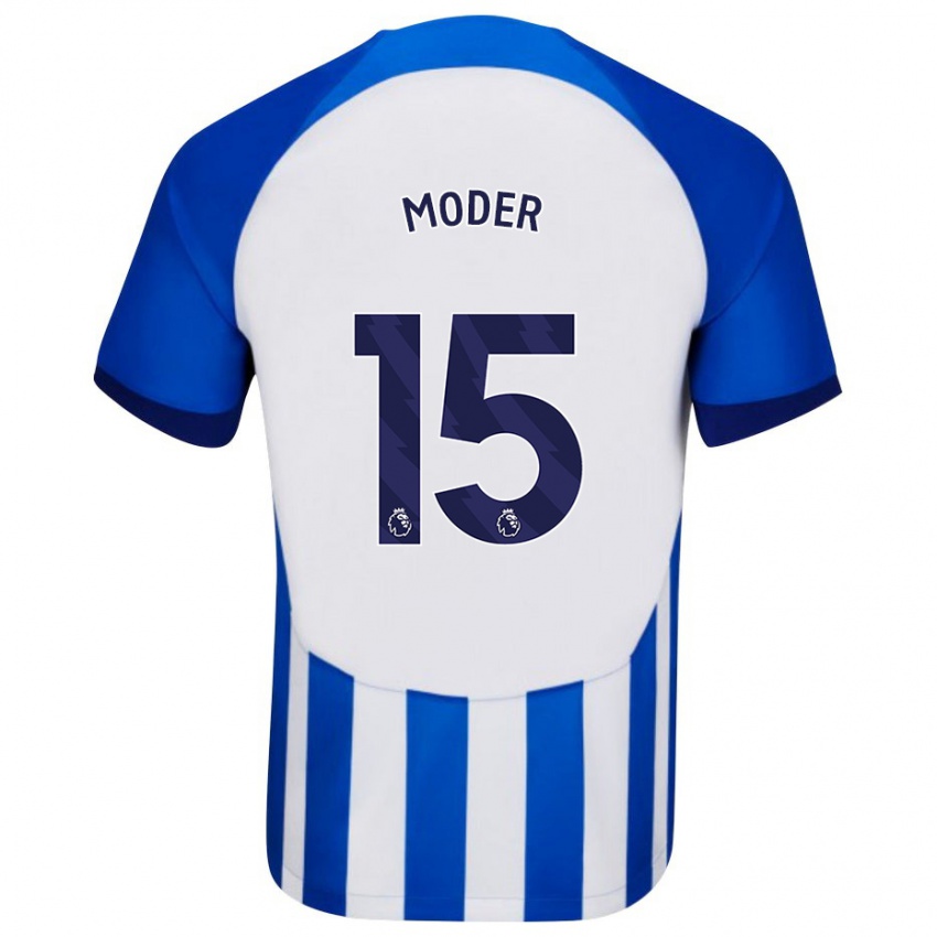 Uomo Maglia Jakub Moder #15 Blu Kit Gara Home 2023/24 Maglietta
