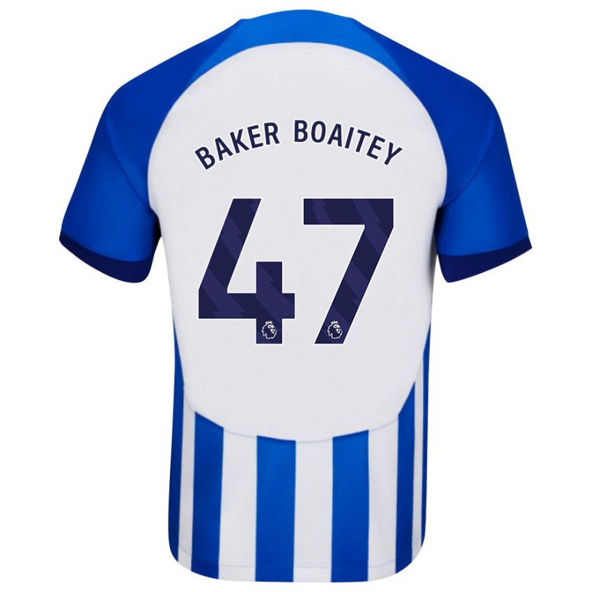 Uomo Maglia Benicio Baker-Boaitey #47 Blu Kit Gara Home 2023/24 Maglietta