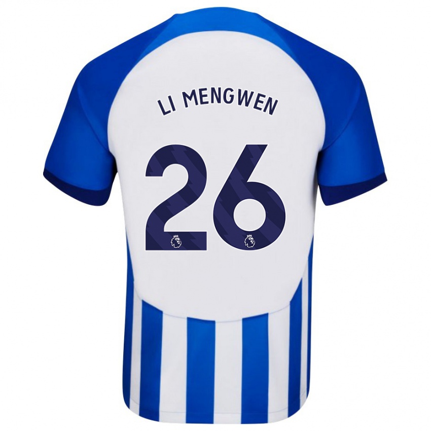 Uomo Maglia Li Mengwen #26 Blu Kit Gara Home 2023/24 Maglietta