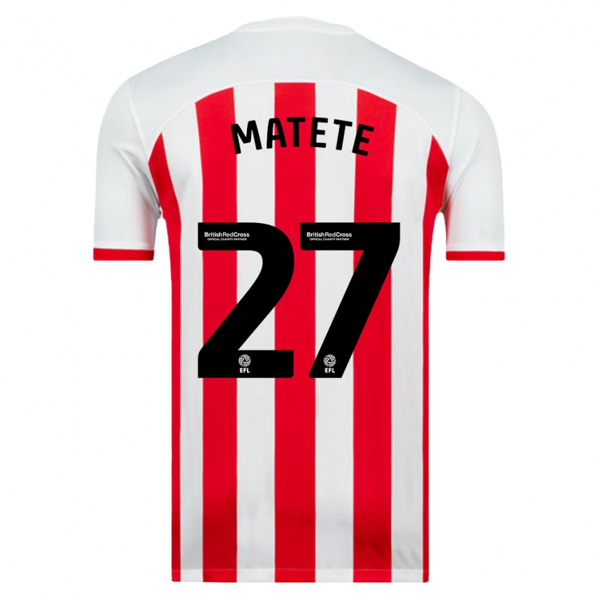 Uomo Maglia Jay Matete #27 Bianco Kit Gara Home 2023/24 Maglietta