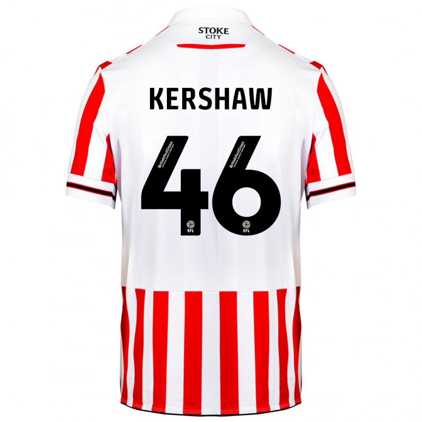 Uomo Maglia Ben Kershaw #46 Rosso Bianco Kit Gara Home 2023/24 Maglietta