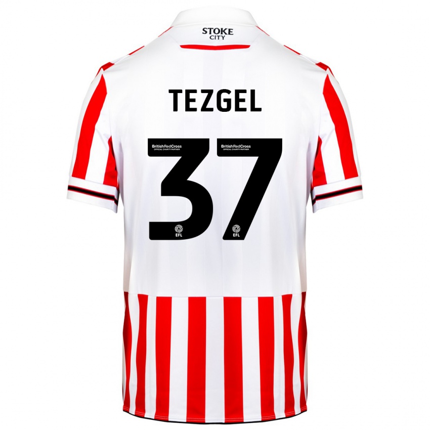 Uomo Maglia Emre Tezgel #37 Rosso Bianco Kit Gara Home 2023/24 Maglietta