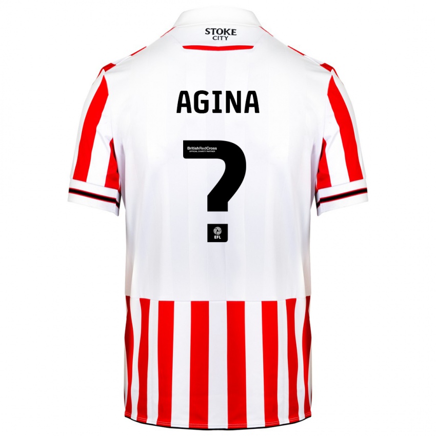 Uomo Maglia Sydney Agina #0 Rosso Bianco Kit Gara Home 2023/24 Maglietta