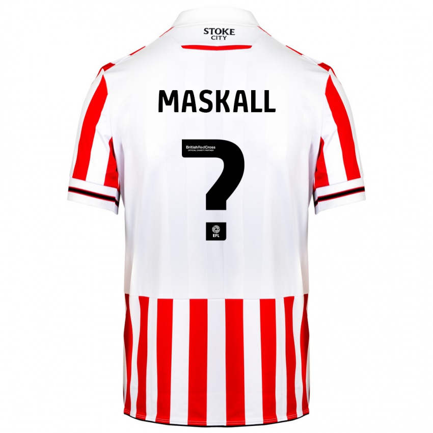 Uomo Maglia Josh Maskall #0 Rosso Bianco Kit Gara Home 2023/24 Maglietta