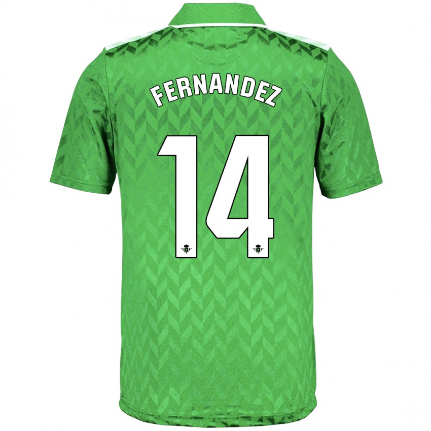 Uomo Maglia Quique Fernández #14 Verde Kit Gara Away 2023/24 Maglietta