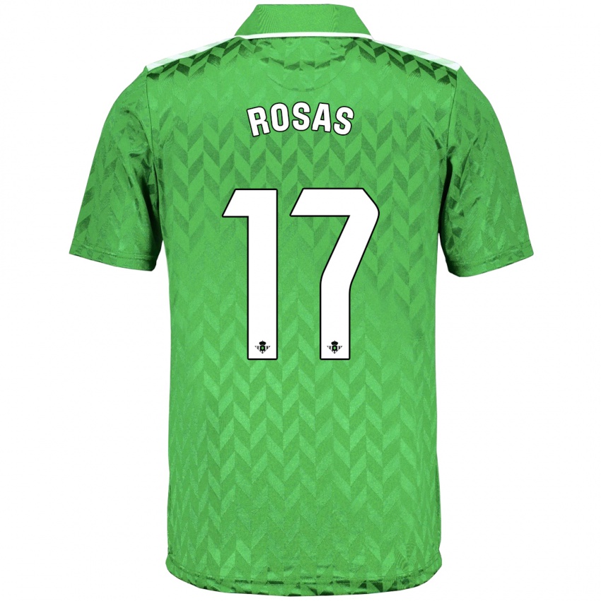 Uomo Maglia Berto Rosas #17 Verde Kit Gara Away 2023/24 Maglietta
