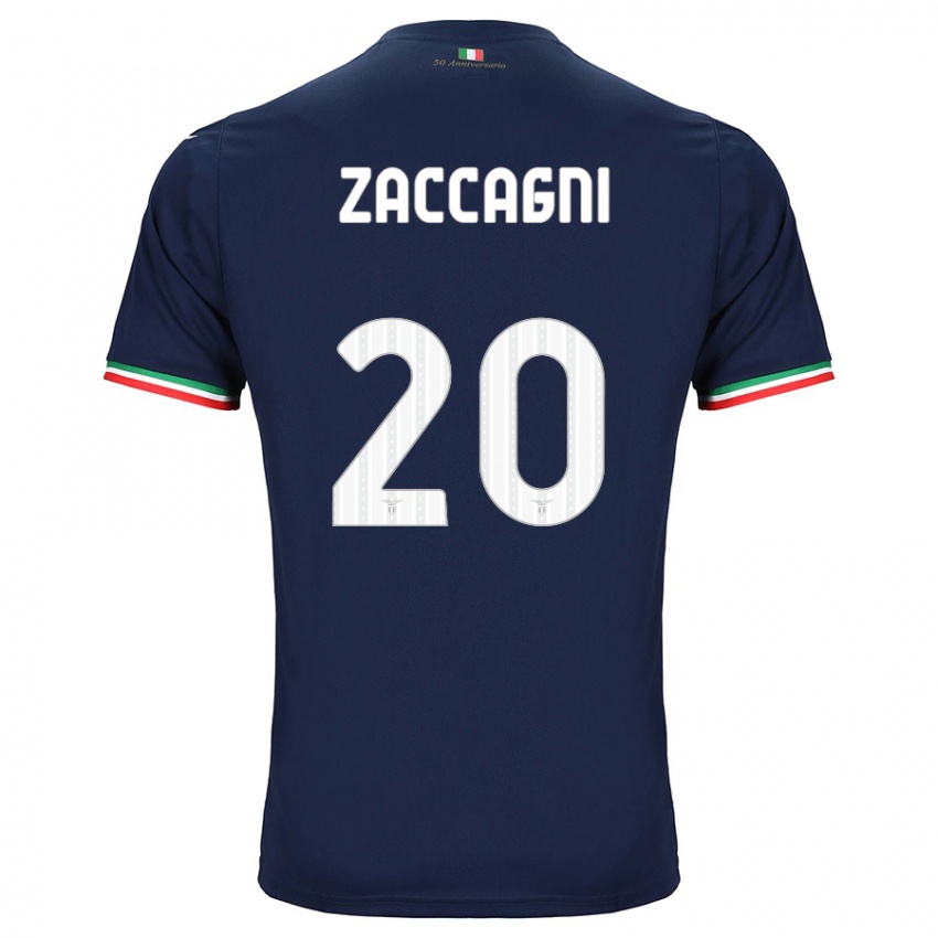 Uomo Maglia Mattia Zaccagni #20 Marina Militare Kit Gara Away 2023/24 Maglietta