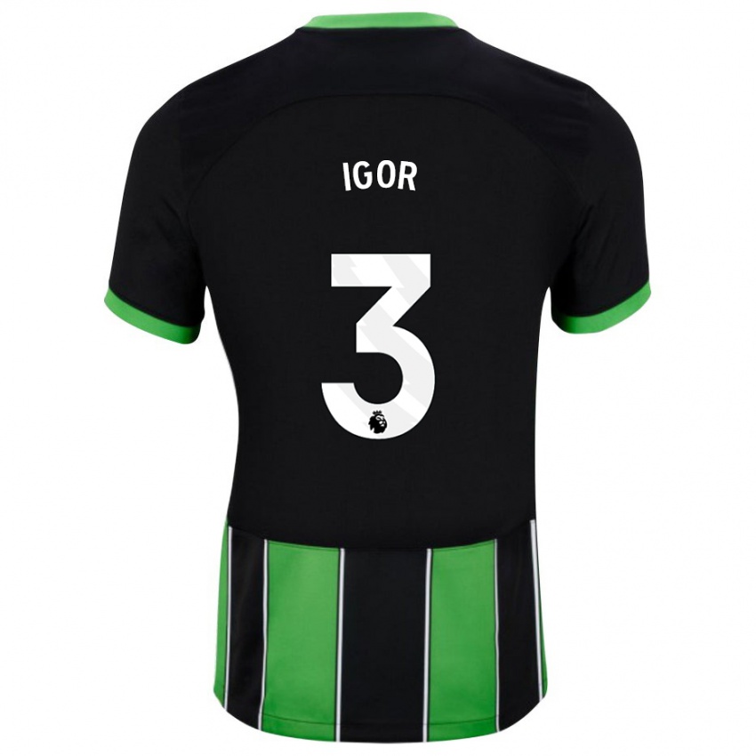 Uomo Maglia Igor #3 Nero Verde Kit Gara Away 2023/24 Maglietta