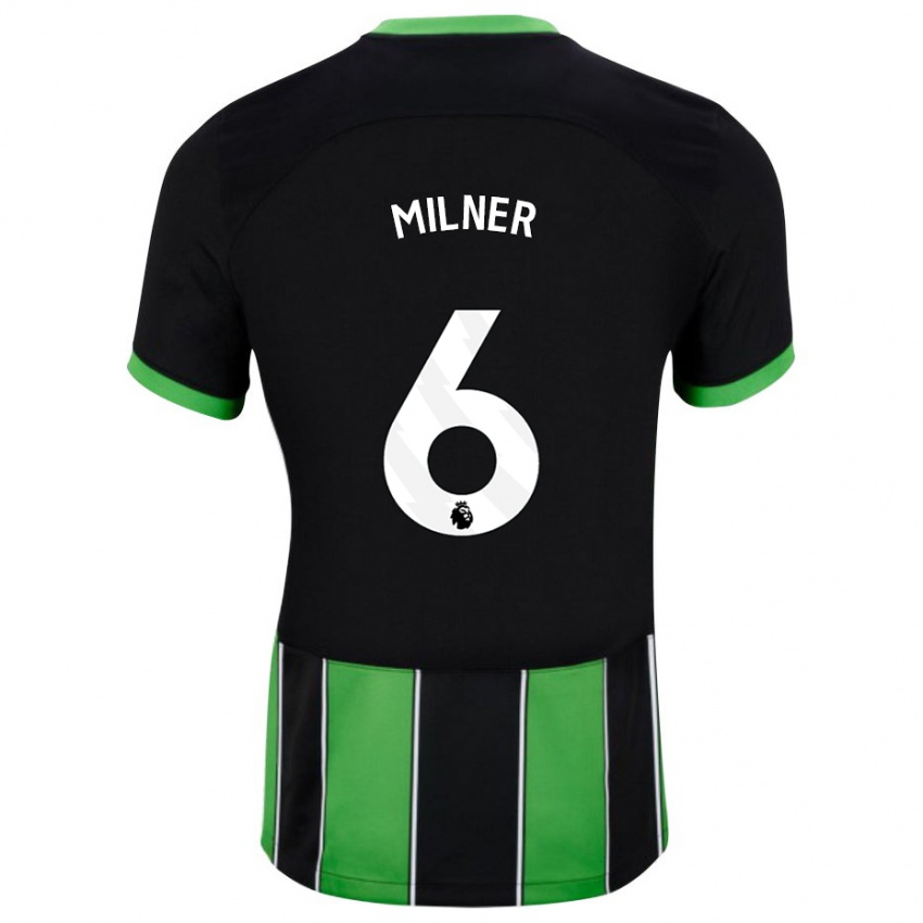 Uomo Maglia James Milner #6 Nero Verde Kit Gara Away 2023/24 Maglietta