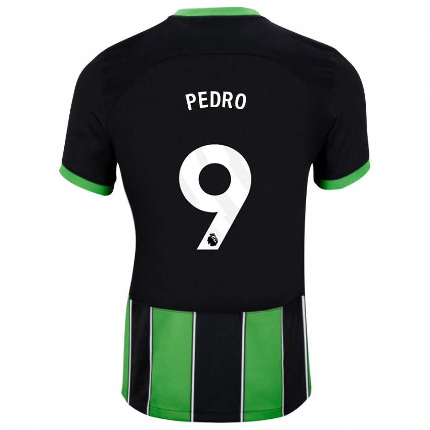 Uomo Maglia João Pedro #9 Nero Verde Kit Gara Away 2023/24 Maglietta