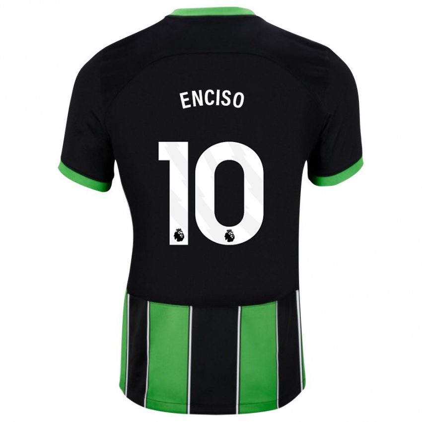 Uomo Maglia Julio Enciso #10 Nero Verde Kit Gara Away 2023/24 Maglietta