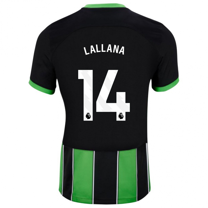 Uomo Maglia Adam Lallana #14 Nero Verde Kit Gara Away 2023/24 Maglietta