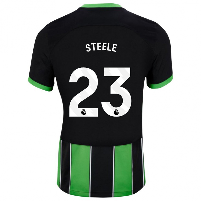 Uomo Maglia Jason Steele #23 Nero Verde Kit Gara Away 2023/24 Maglietta