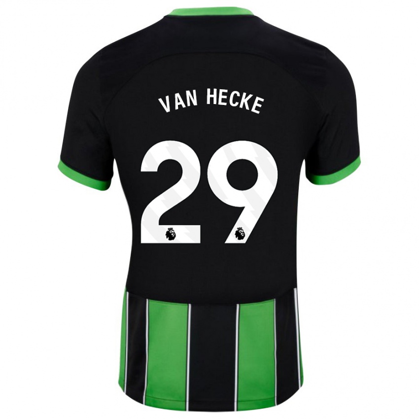 Uomo Maglia Jan Paul Van Hecke #29 Nero Verde Kit Gara Away 2023/24 Maglietta