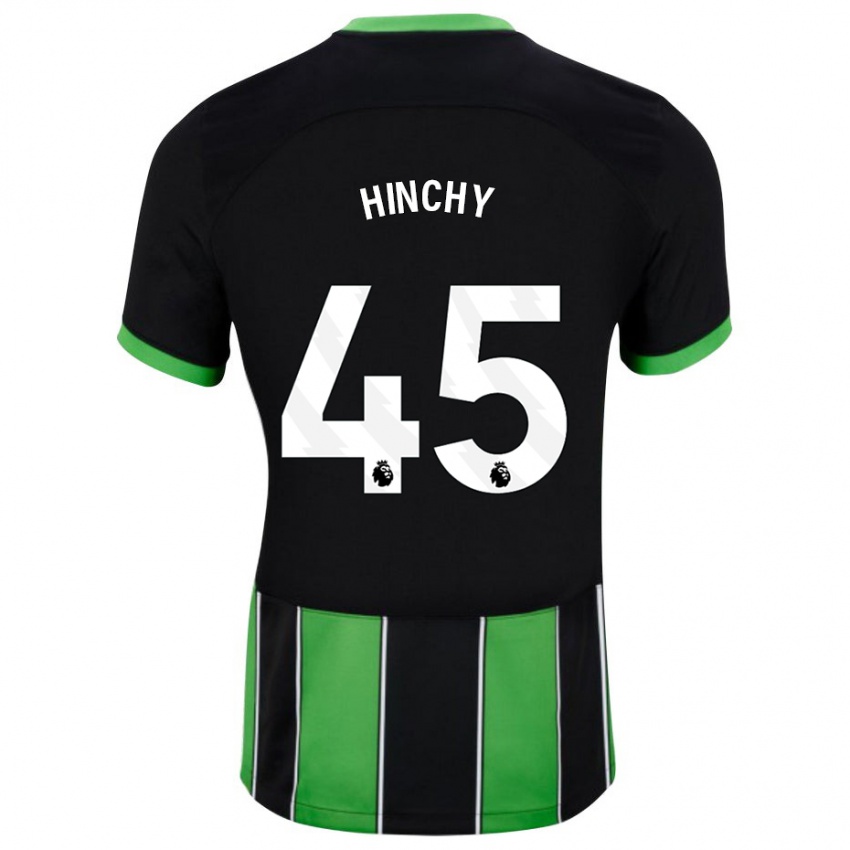 Uomo Maglia Jack Hinchy #45 Nero Verde Kit Gara Away 2023/24 Maglietta