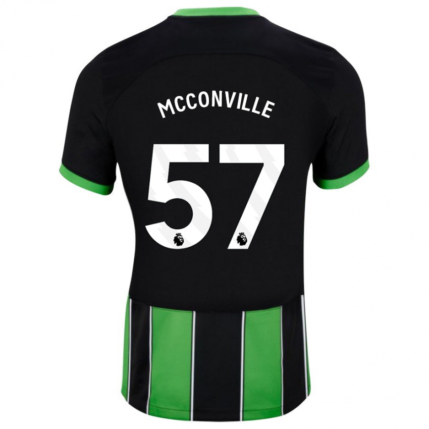Uomo Maglia Ruairi Mcconville #57 Nero Verde Kit Gara Away 2023/24 Maglietta