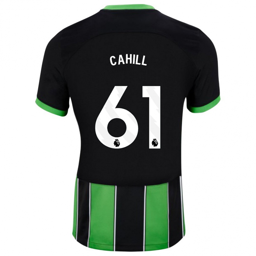 Uomo Maglia Killian Cahill #61 Nero Verde Kit Gara Away 2023/24 Maglietta