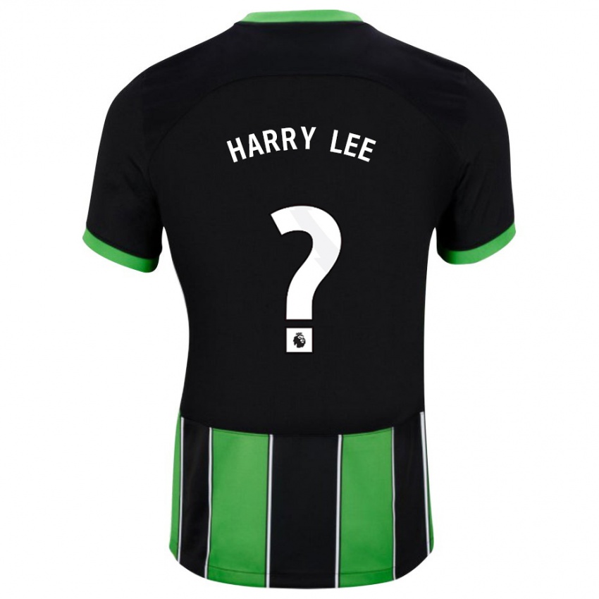 Uomo Maglia Harry Lee #0 Nero Verde Kit Gara Away 2023/24 Maglietta