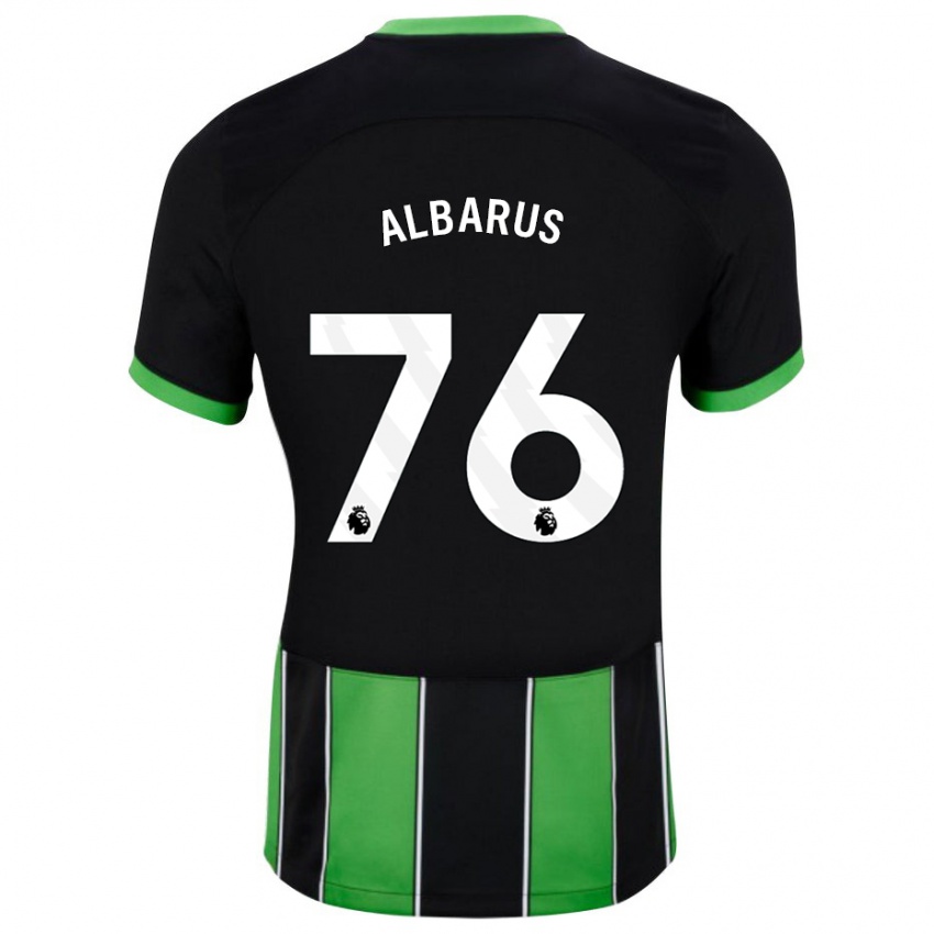 Uomo Maglia Zane Albarus #76 Nero Verde Kit Gara Away 2023/24 Maglietta