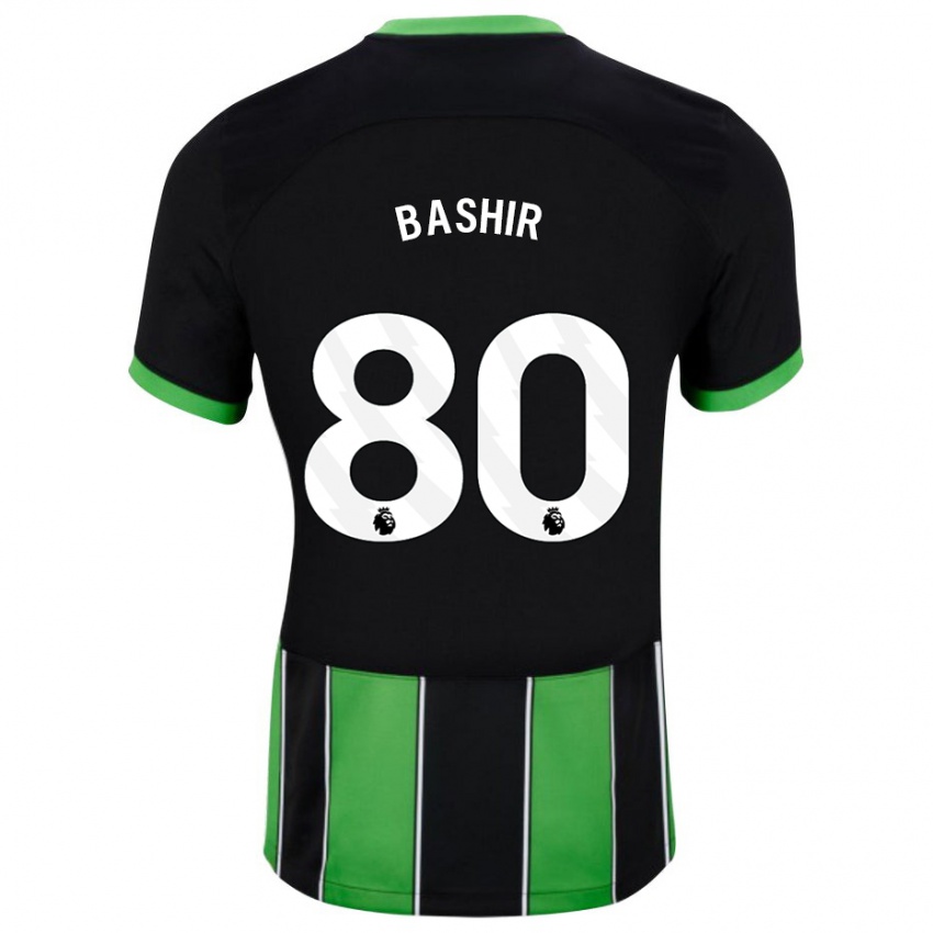 Uomo Maglia Sahil Bashir #80 Nero Verde Kit Gara Away 2023/24 Maglietta