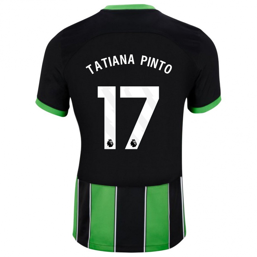 Uomo Maglia Tatiana Vanessa Ferreira Pinto #17 Nero Verde Kit Gara Away 2023/24 Maglietta