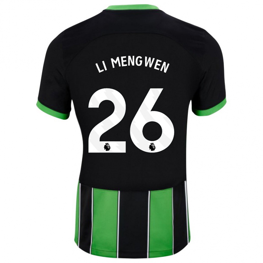 Uomo Maglia Li Mengwen #26 Nero Verde Kit Gara Away 2023/24 Maglietta