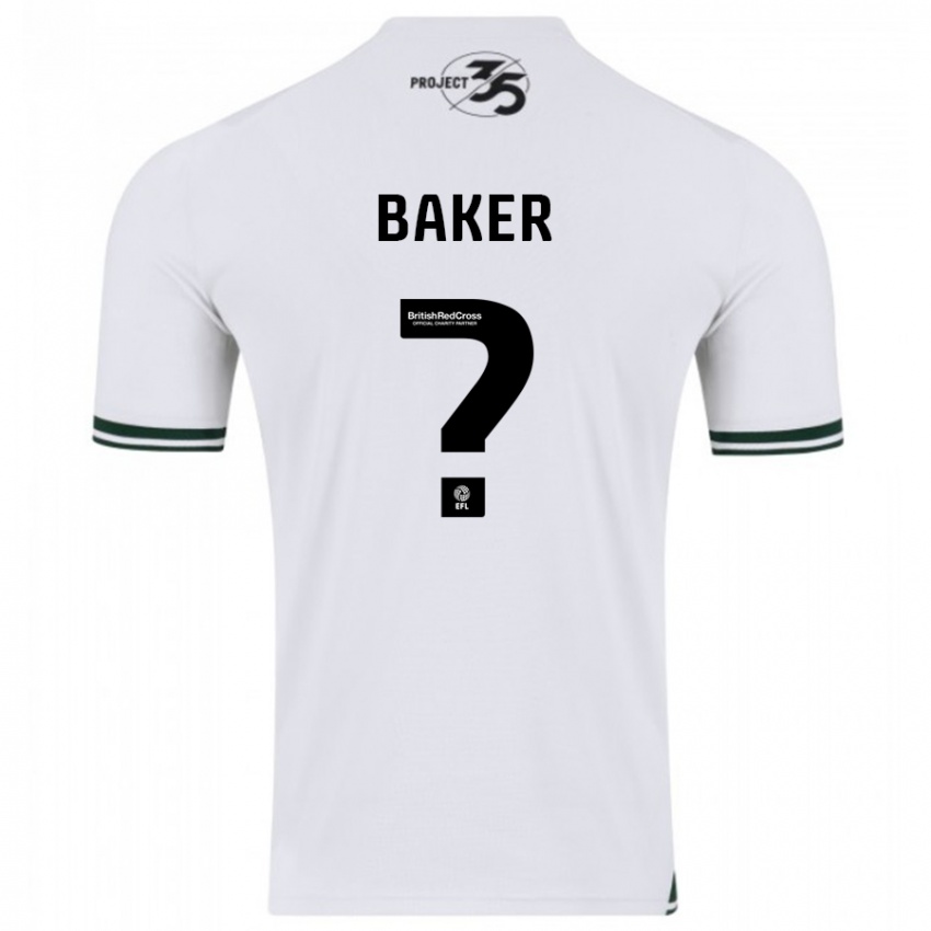 Uomo Maglia Zak Baker #0 Bianco Kit Gara Away 2023/24 Maglietta