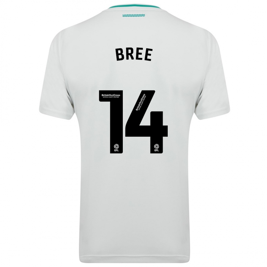 Uomo Maglia James Bree #14 Bianco Kit Gara Away 2023/24 Maglietta