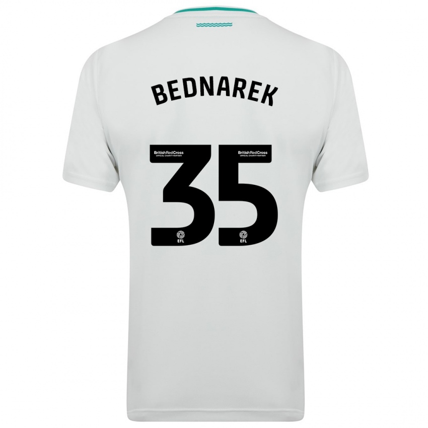 Uomo Maglia Jan Bednarek #35 Bianco Kit Gara Away 2023/24 Maglietta