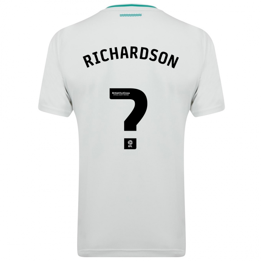 Uomo Maglia Cale Richardson #0 Bianco Kit Gara Away 2023/24 Maglietta
