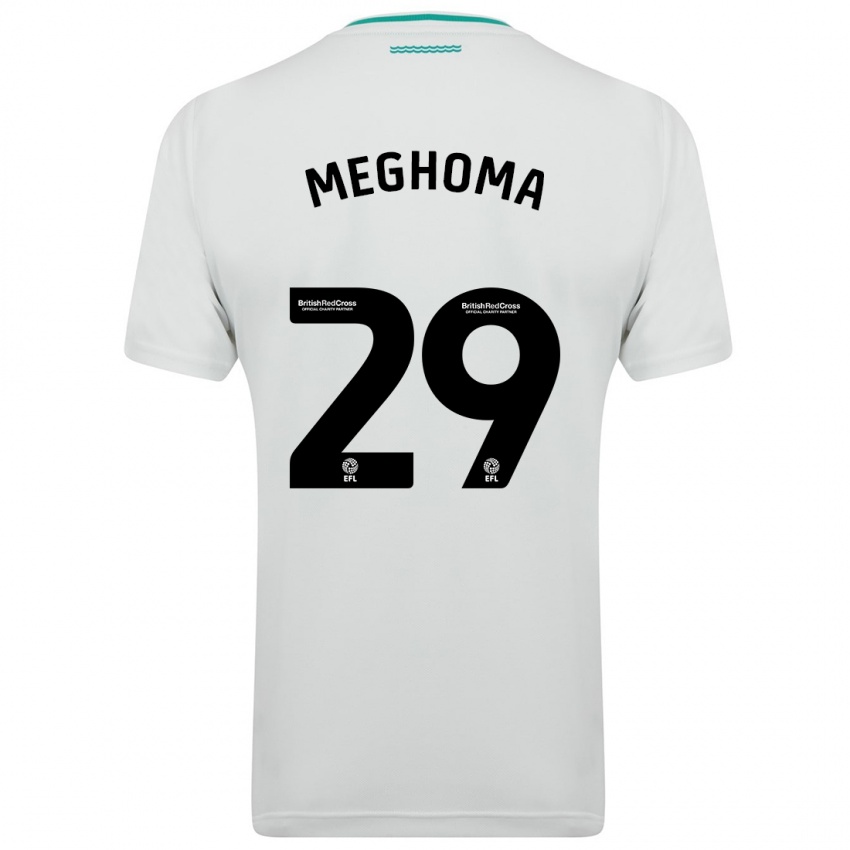 Uomo Maglia Jayden Meghoma #29 Bianco Kit Gara Away 2023/24 Maglietta