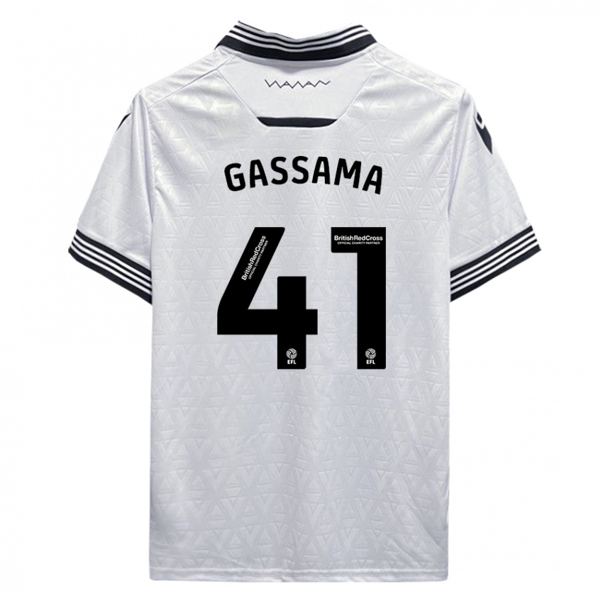 Uomo Maglia Djeidi Gassama #41 Bianco Kit Gara Away 2023/24 Maglietta