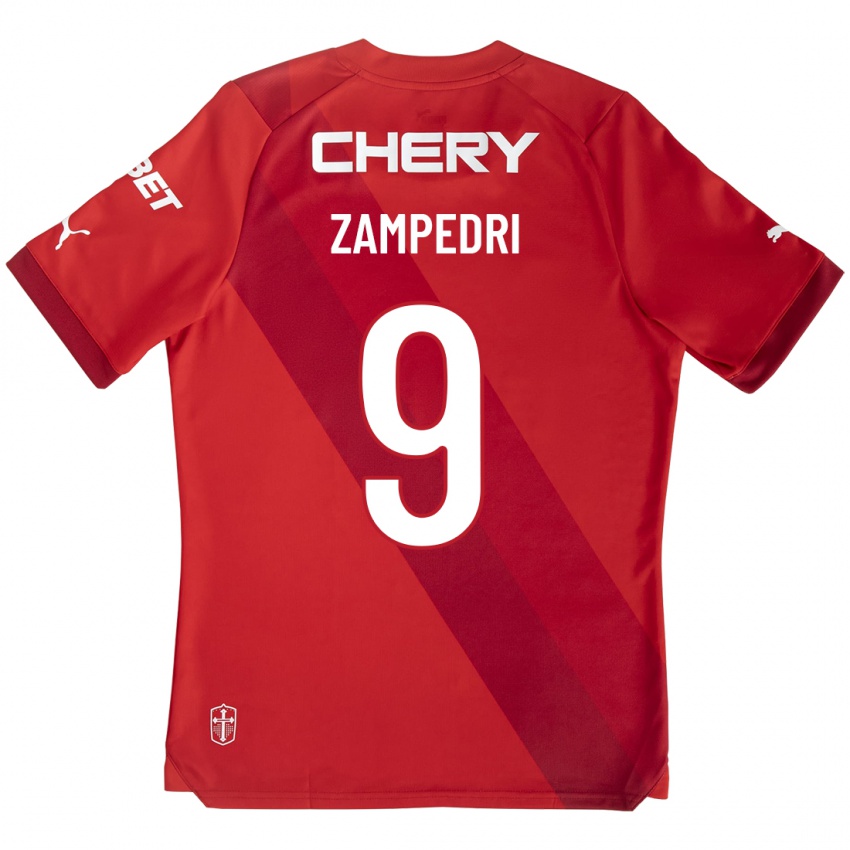Uomo Maglia Fernando Zampedri #9 Rosso Kit Gara Away 2023/24 Maglietta