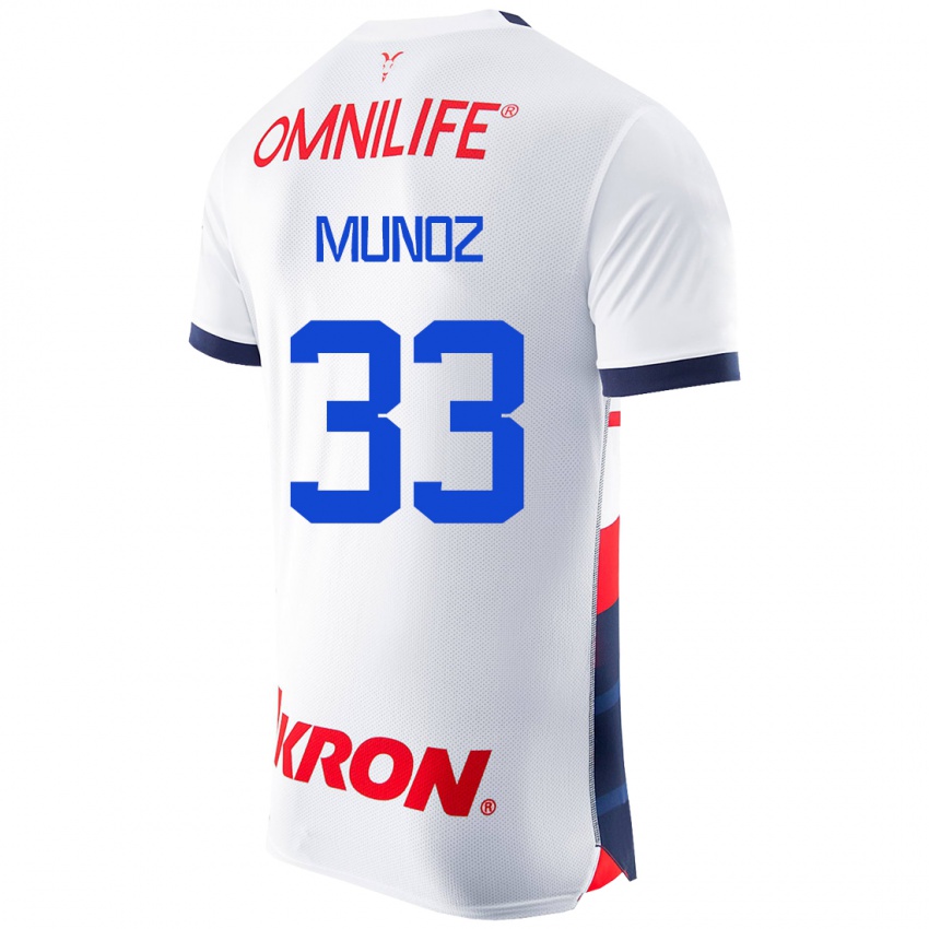 Uomo Maglia Zahid Muñoz #33 Bianco Kit Gara Away 2023/24 Maglietta