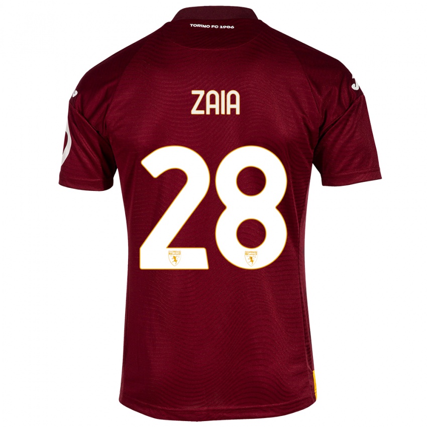 Donna Maglia Edoardo Zaia #28 Rosso Scuro Kit Gara Home 2023/24 Maglietta
