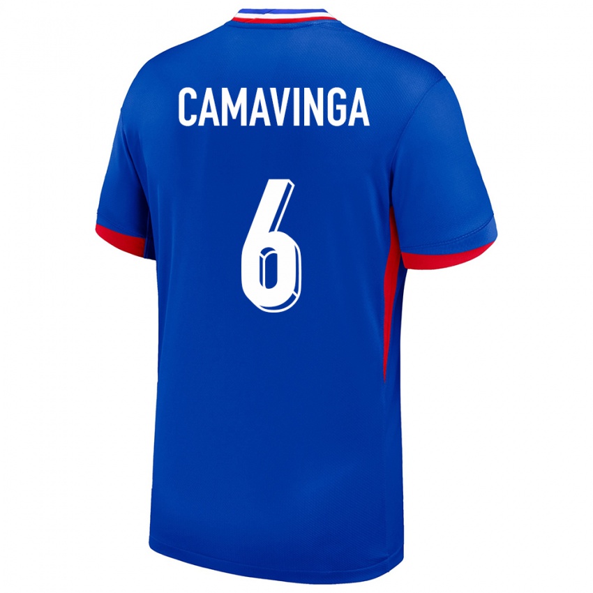 Bambino Maglia Francia Eduardo Camavinga #6 Blu Kit Gara Home 24-26 Maglietta