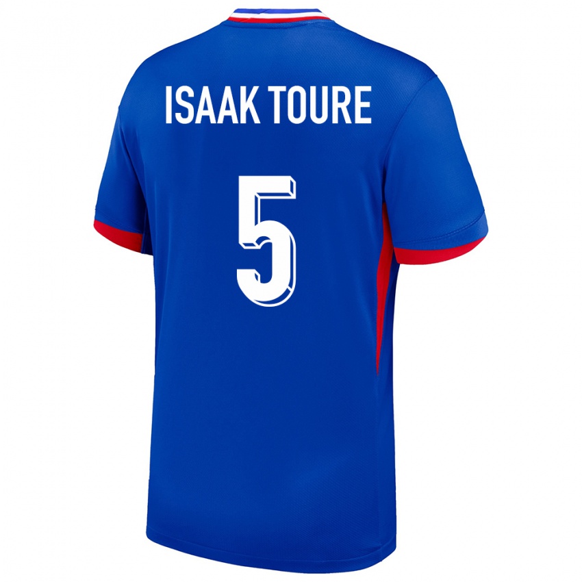 Bambino Maglia Francia Souleymane Isaak Toure #5 Blu Kit Gara Home 24-26 Maglietta
