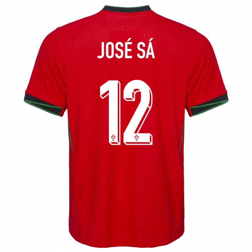 Bambino Maglia Portogallo Jose Sa #12 Rosso Kit Gara Home 24-26 Maglietta