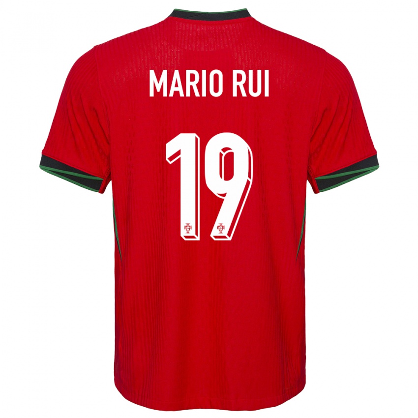 Bambino Maglia Portogallo Mario Rui #19 Rosso Kit Gara Home 24-26 Maglietta