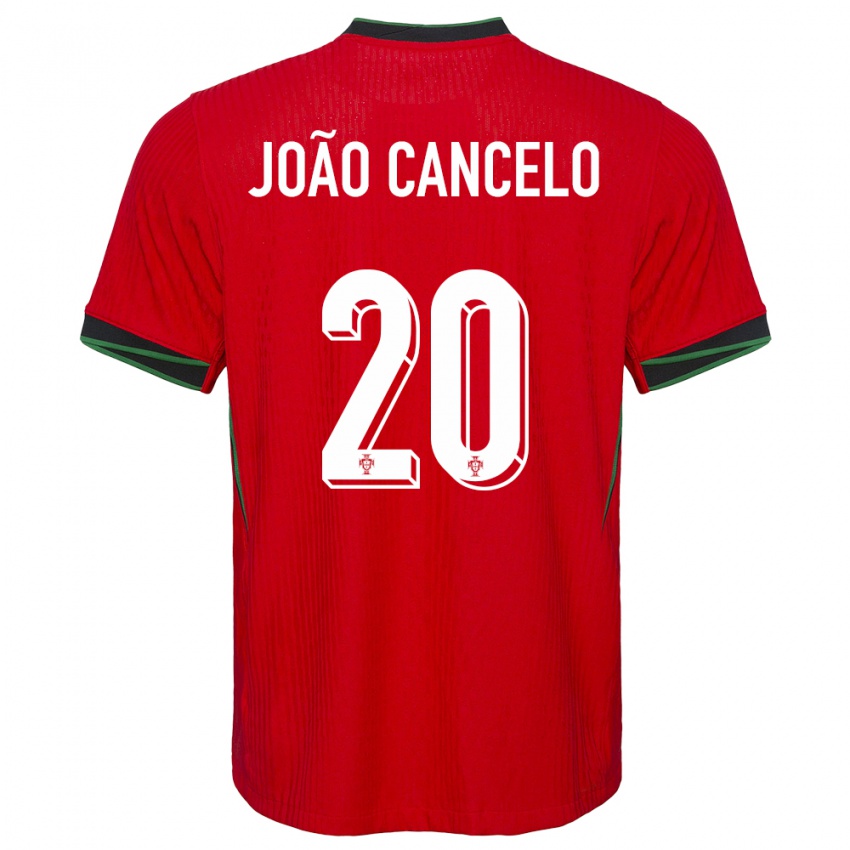 Bambino Maglia Portogallo Joao Cancelo #20 Rosso Kit Gara Home 24-26 Maglietta
