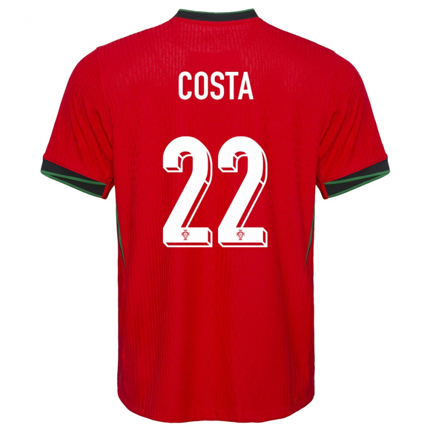 Bambino Maglia Portogallo Diogo Costa #22 Rosso Kit Gara Home 24-26 Maglietta
