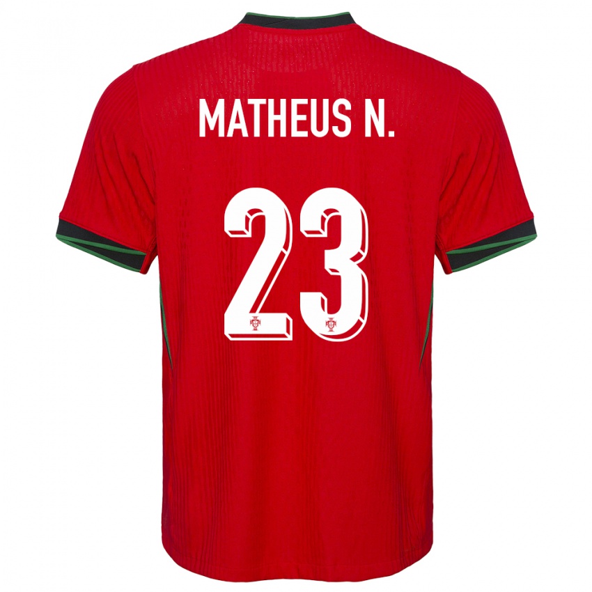 Bambino Maglia Portogallo Matheus Nunes #23 Rosso Kit Gara Home 24-26 Maglietta