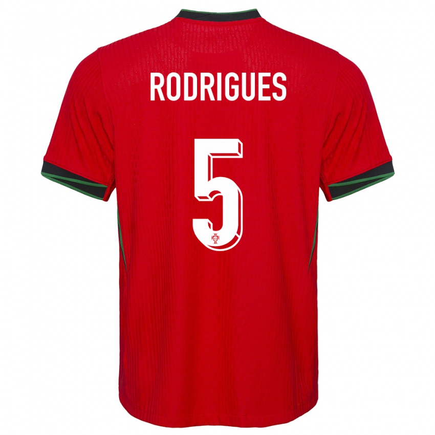 Bambino Maglia Portogallo Rafael Rodrigues #5 Rosso Kit Gara Home 24-26 Maglietta