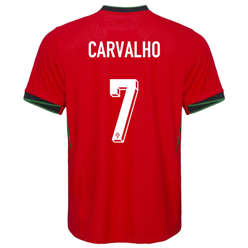 Bambino Maglia Portogallo Fabio Carvalho #7 Rosso Kit Gara Home 24-26 Maglietta
