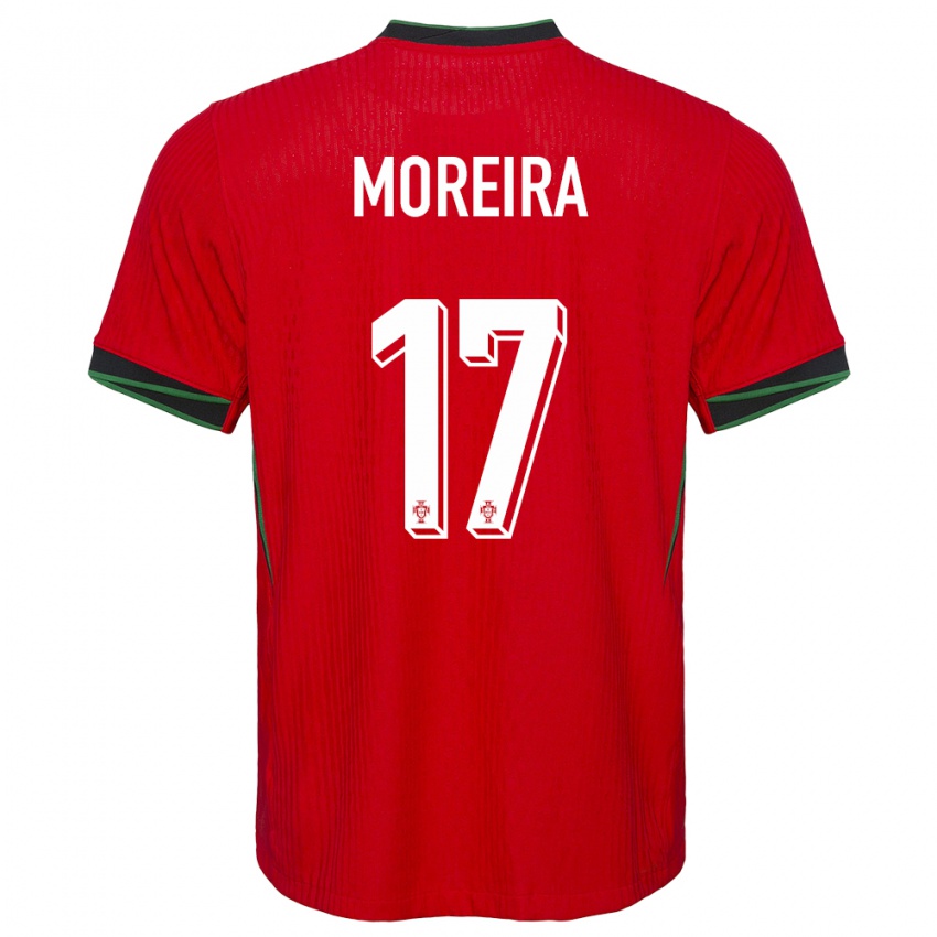 Bambino Maglia Portogallo Afonso Moreira #17 Rosso Kit Gara Home 24-26 Maglietta