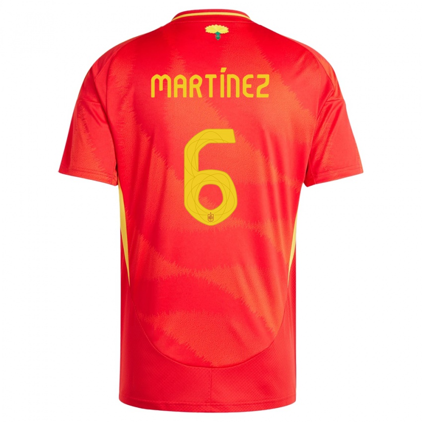Bambino Maglia Spagna Roger Martinez #6 Rosso Kit Gara Home 24-26 Maglietta