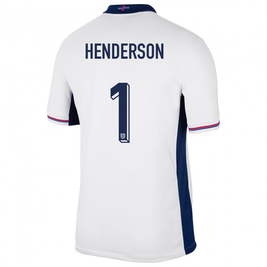 Bambino Maglia Inghilterra Dean Henderson #1 Bianco Kit Gara Home 24-26 Maglietta