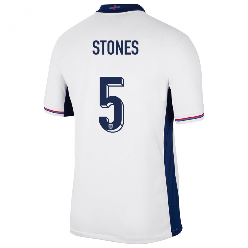 Bambino Maglia Inghilterra John Stones #5 Bianco Kit Gara Home 24-26 Maglietta